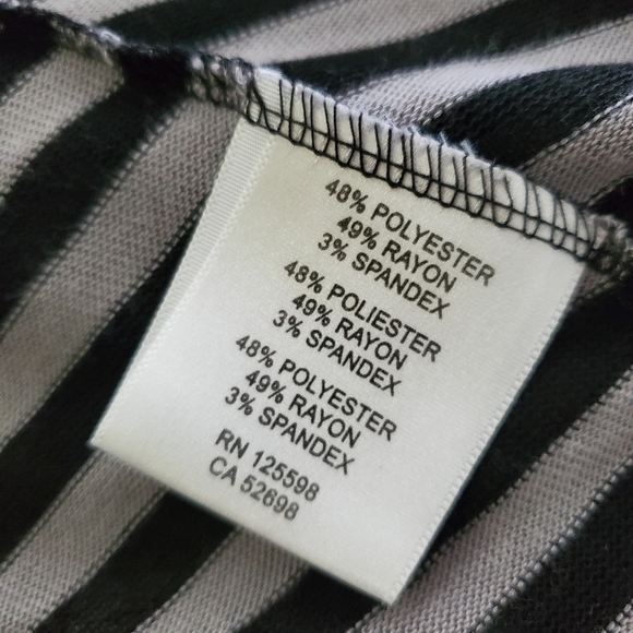 Ellen Tracy Black & Gray Striped Lightweight Open front Cardigan size Large - Picture 8 of 10